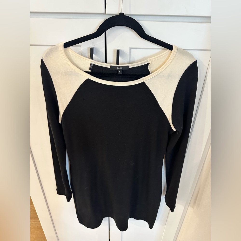Tart Black & Ivory Colorblock Long Sleeve Dress – Size S